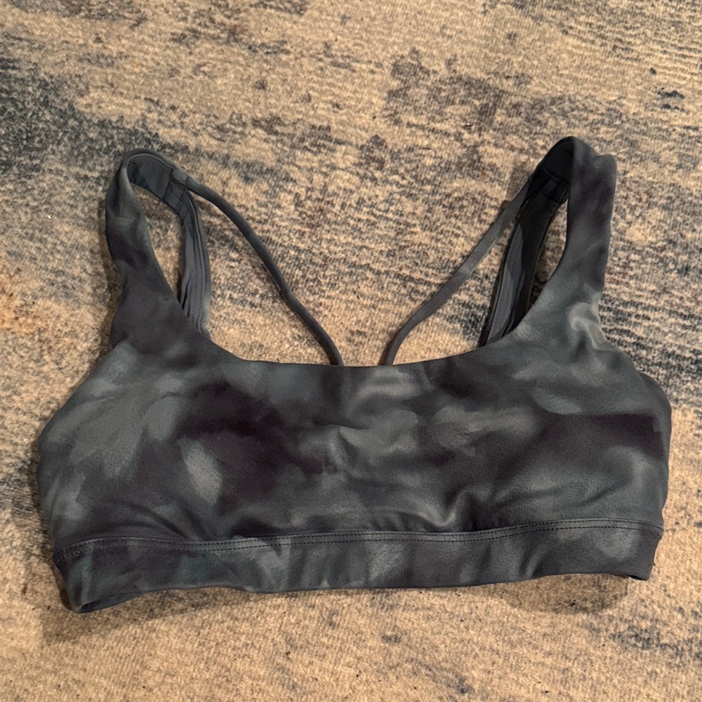 Athleta Gray/Blue Strappy Sports Bra